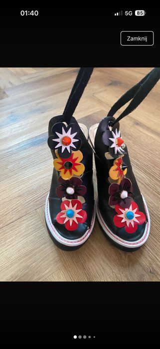 Fendi 38, letnie sandały na obcasie