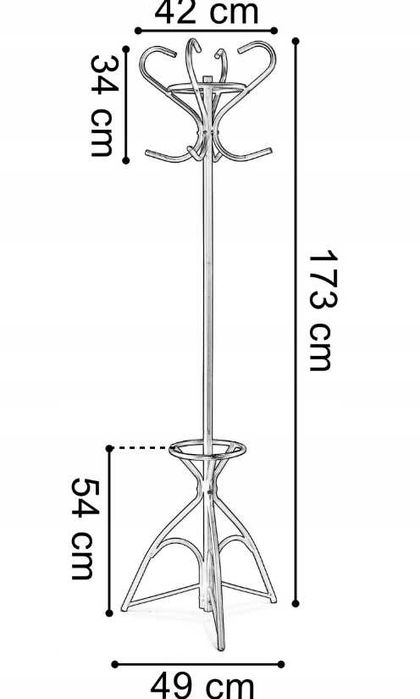 Wieszak Na Kurtki Ubrania Stojący Czarny Stojak Podłogowy - WYPRZEDAŻ