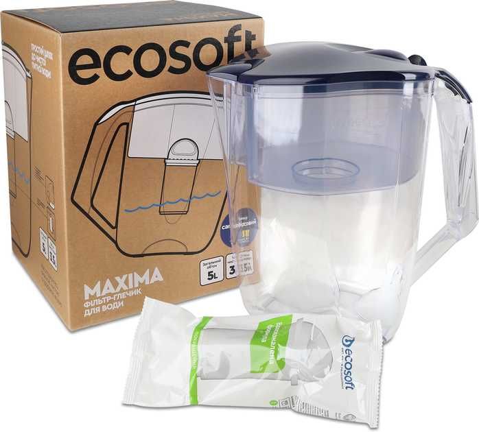 5 л. Большой Кувшин Фильтр синий Ecosoft Maxima с картриджем Екософт