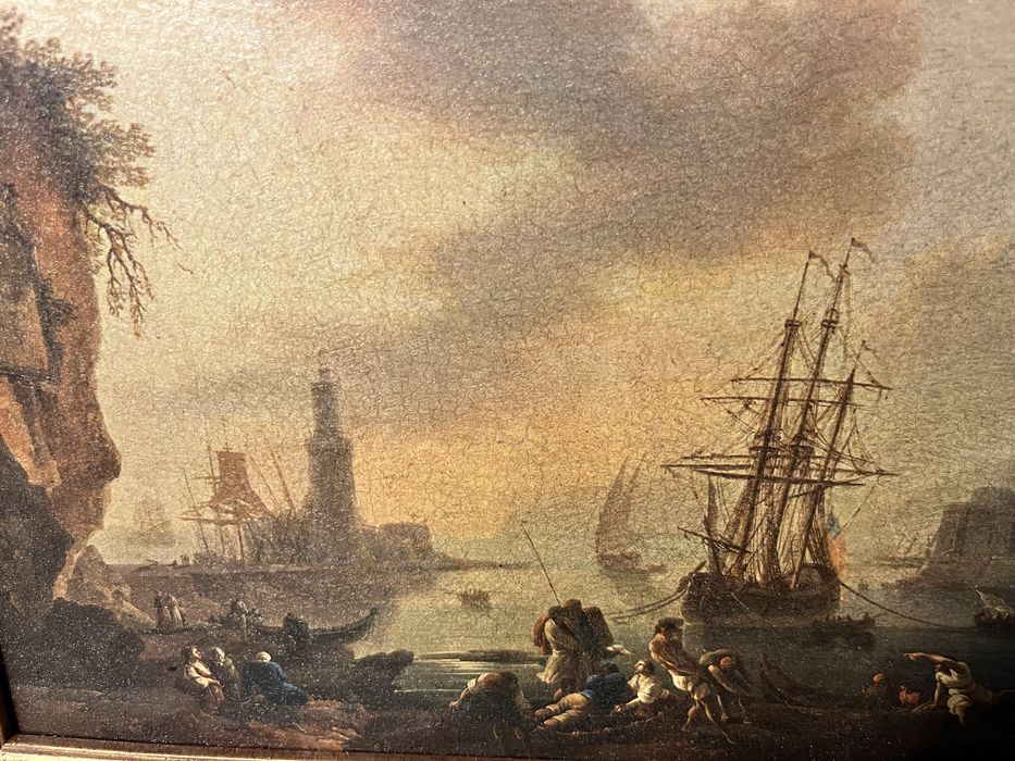 Obraz Pejzaż Morski Port Latarnia Jacht Reprodukcja C.J. Vernet