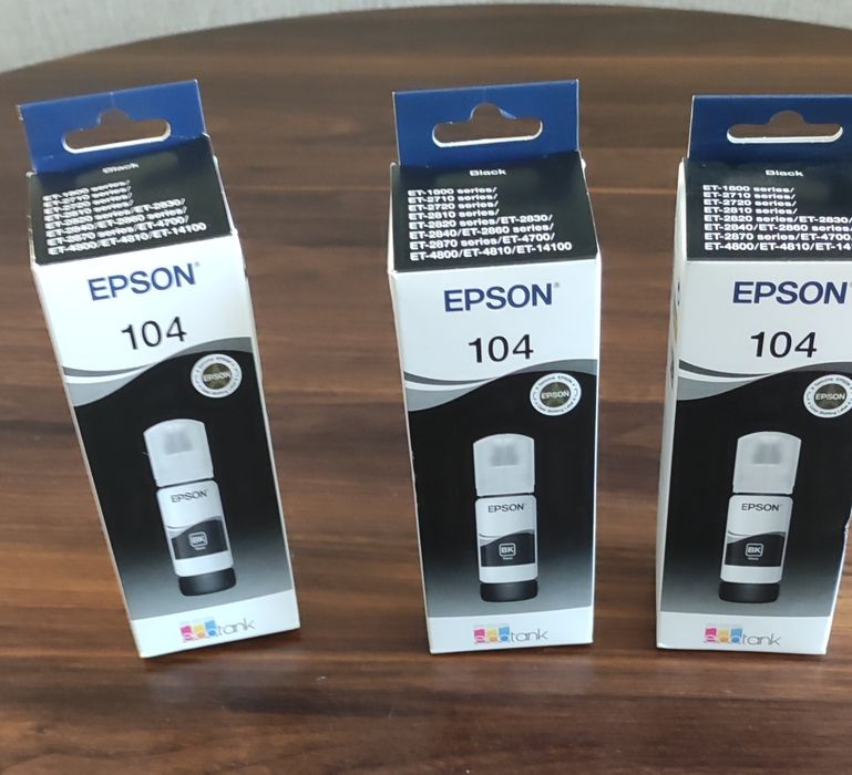 Oryginalny tusz Epson 104 za 3 opakowania
