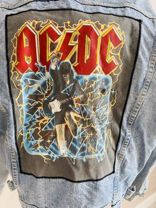 Кастомна Джинсова  куртка AC/DCмерч