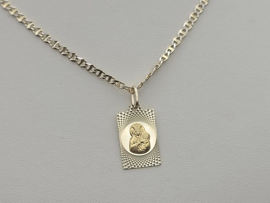 Nowy złoty łańcuszek złoto próby 585, Matka Boska Maryja komunia