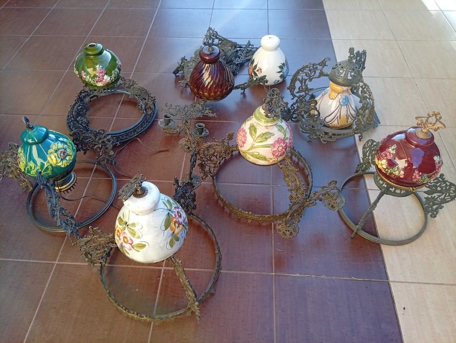 Lampy naftowe wiszące cały zestaw