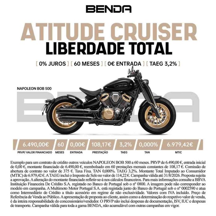 Napoleon Bob 500 Motorcycle (CURRENT PROMOTION)