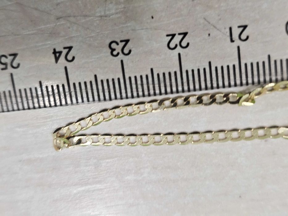 Złoty klasyczny łańcuszek pancerka 50 cm bez zdobień PR 585