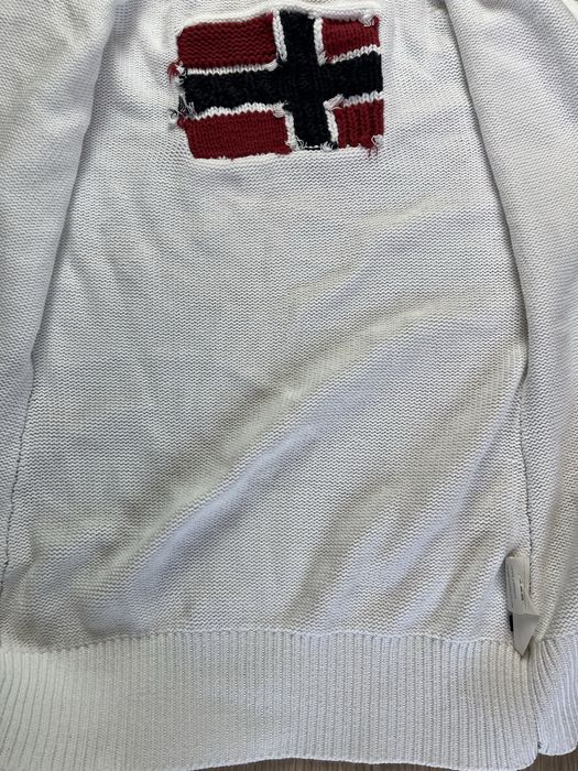 Napapjiri Big logo Damski M Sweter rozpinany z dzianiny Knitted Zip