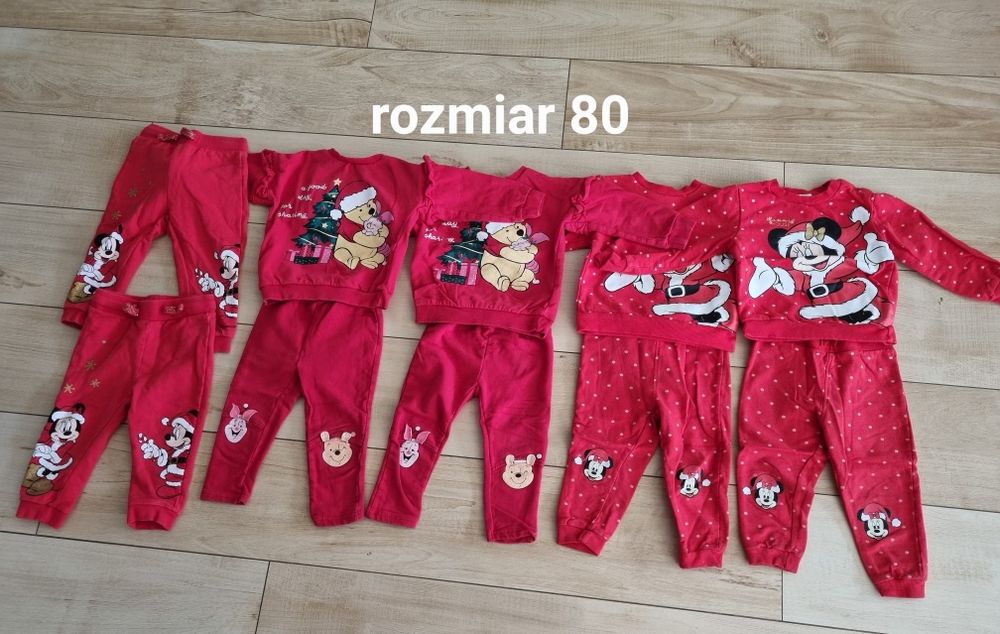 Dresy dla bliźniaczek zestaw ubranek rozmiar 80
