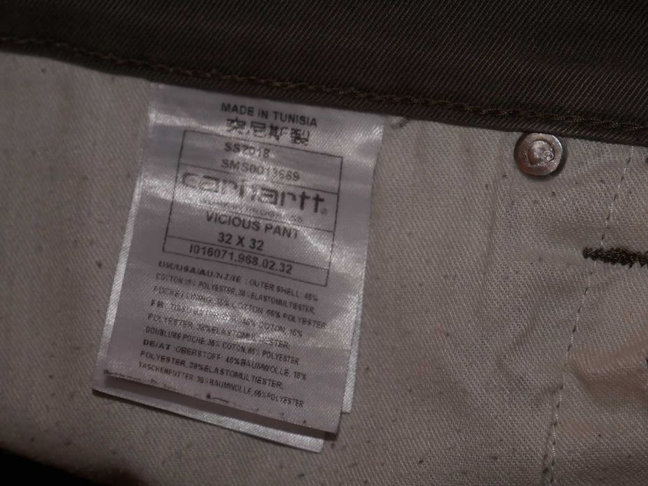 Spodnie Carhartt rozmiar 32x32 vicious pants pas 2x41 nogawka 100