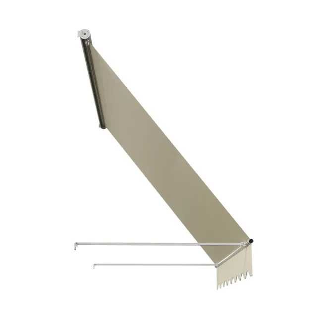 Toldo de tela plana com rolo manual semi-caixa branco 3mx2.5m liso bege Naterial Balcony