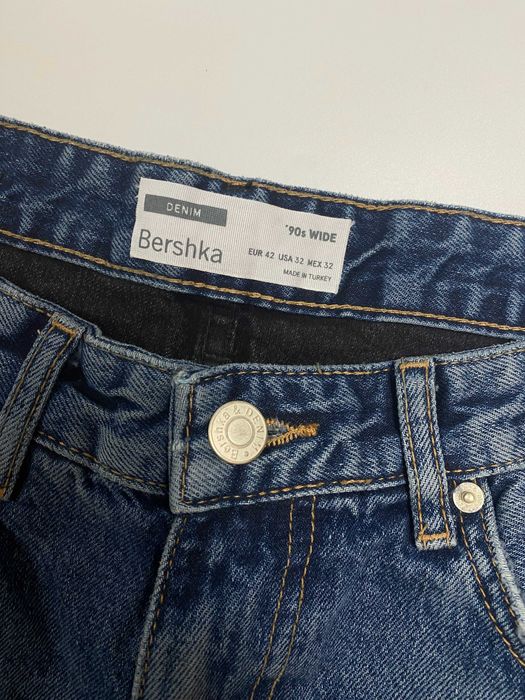 Мужские винтажные джинсы, двухцветные штаны Bershka Ballers 90-е