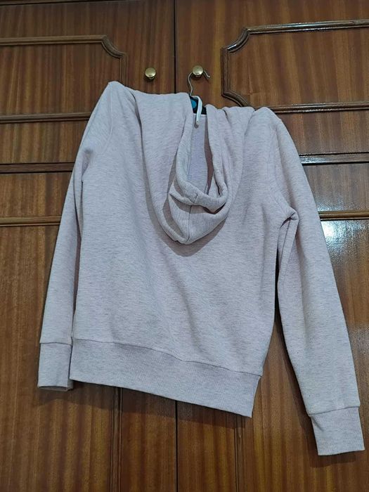 Casaco de fato de treino  com carapuço cor-de-rosa claro