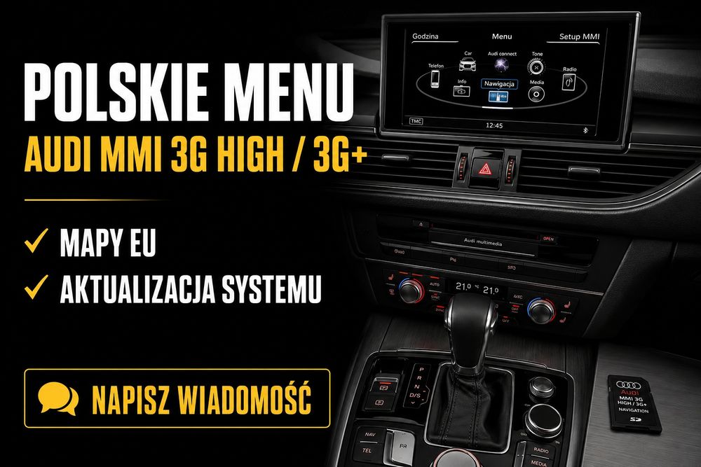 Audi MMI 3G High 3G+ Zestaw Aktualizacyjny PL Menu Mapy EU