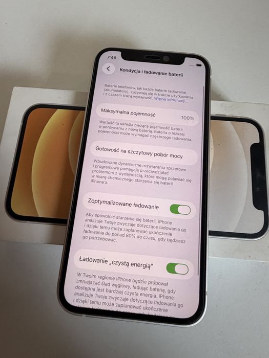 iPhone 12 mini 128gb White Stan Idealny Bateria 100%