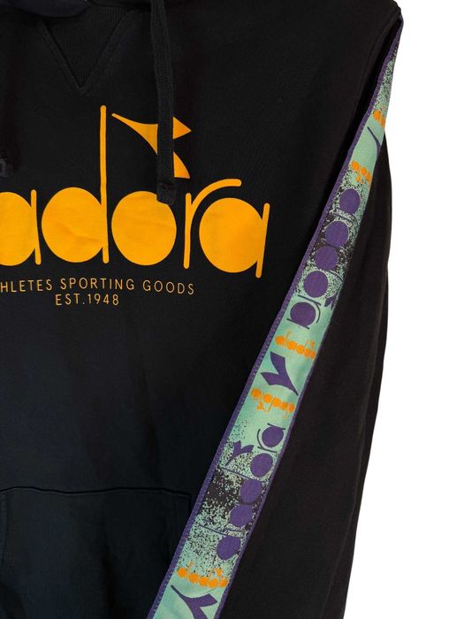 Bluza z kapturem diadora czarna duże logo m