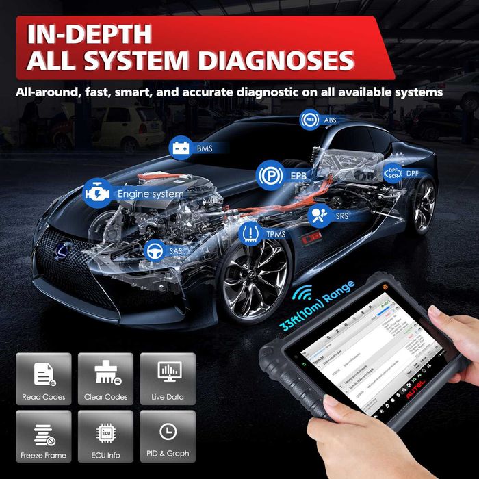 Autel MaxiCOM MK906S PRO2-TS KIT Maquina Diagnóstico OBD +40 Funções /TPMS (NOVO)
