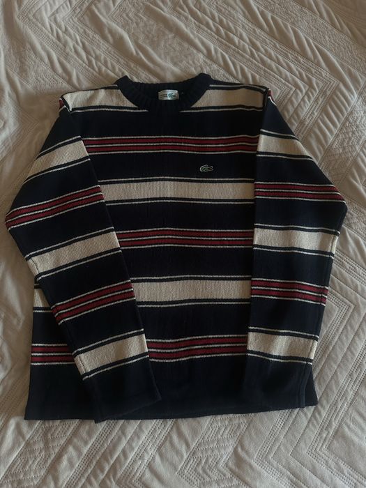 Lacoste светр чоловічий M оригінал, в’язаний, смугастий