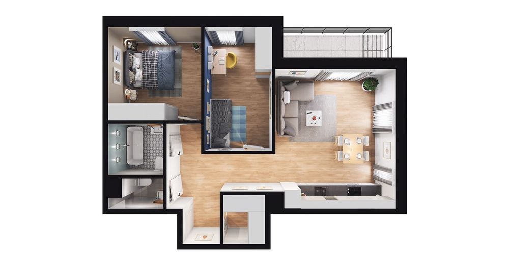 3-pokojowe mieszkanie 60m2 + balkon