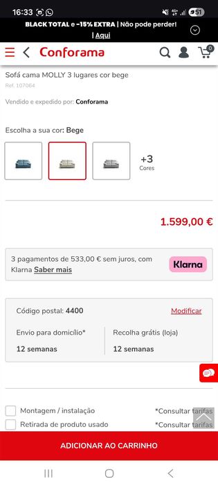 Sofá com cama italiana