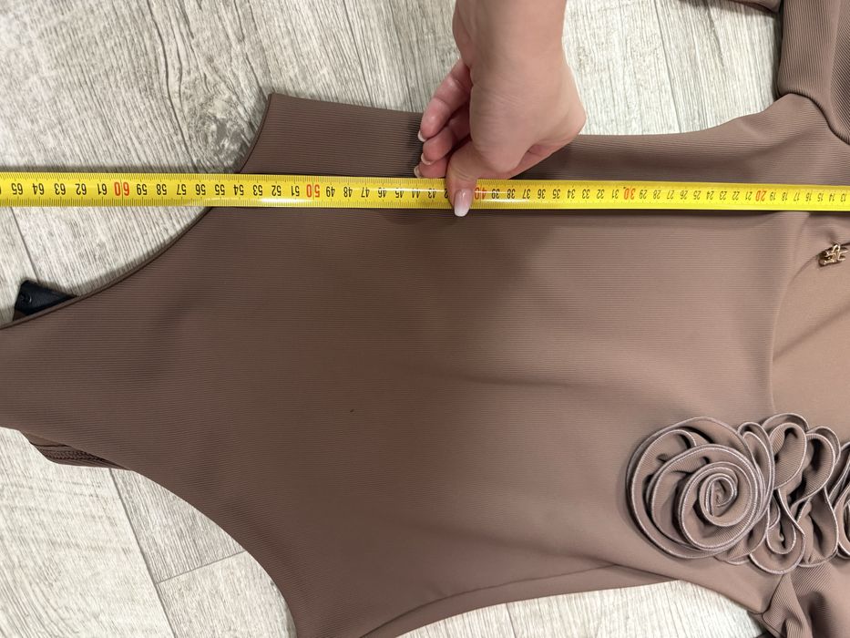 Piękny komplet body legginsy La Diva karmel