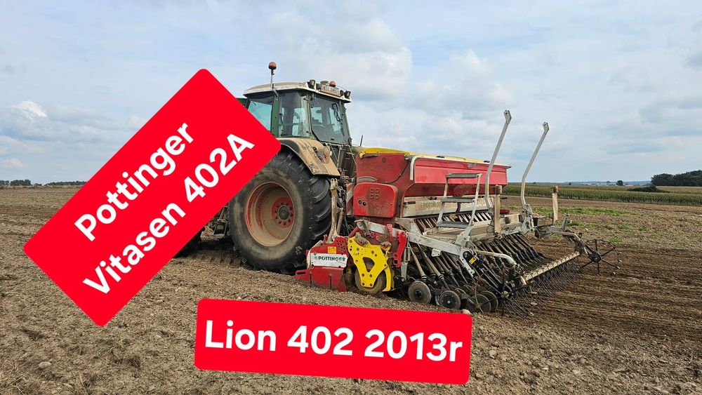 Pottinger Vitasem 402 A + Lion 402 Agregat Siewny Transport  Pronto 4cd Lion 301 + Vitasem 301A