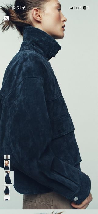 Синя замшева куртка Zara 3046/433/401