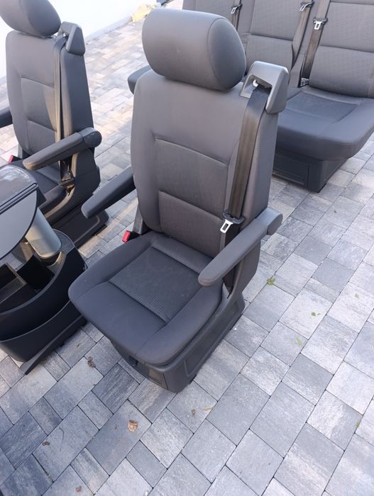 Komplet foteli multivan obrotowe VW T5 T6 fotele przód 2 rząd kanapa