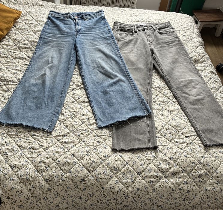 2 pary dżinsów Zara i H&M niebieskie i szare