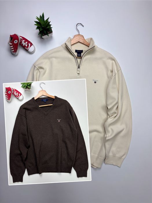 Свитер толстовка пуловер Gant Half Zip V-Neck Sweater size M, L, XL