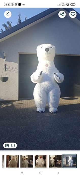 Duży biały miś maskotka 2,6 m