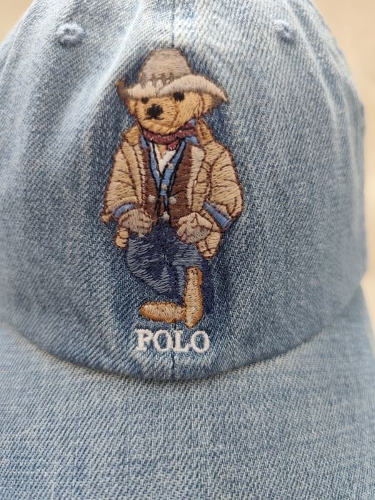 Czapka damska z daszkiem Polo Ralph Lauren Bear. Nowa. Jasny jeans