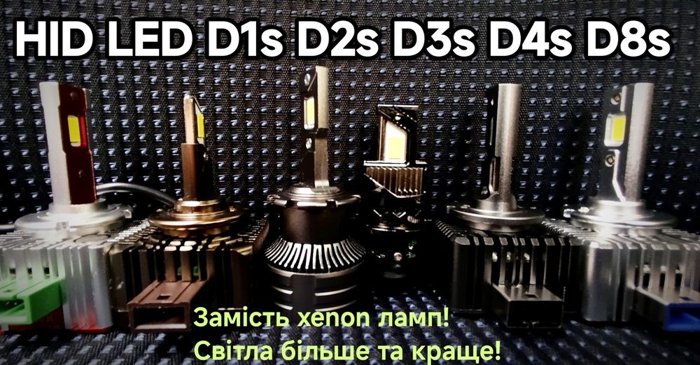 Лампи для авто лед d1s d2s d3s d4s h1 h7 h11 hb3 hb4 hir2 xenon led