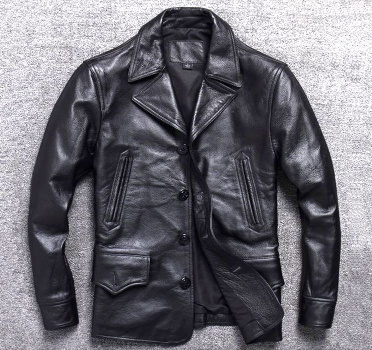 Kurtka skórzana płaszcz marynarka skóra naturalna vintage klasyczna