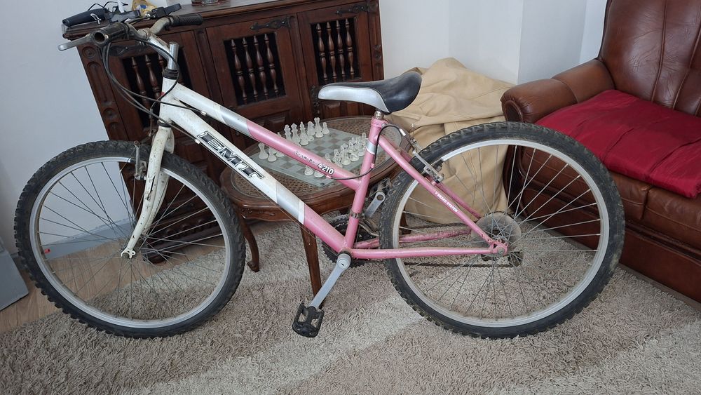 Bicicleta Team Pro 4210 24" Rosa/Branca – Para Restauro ou Utilização