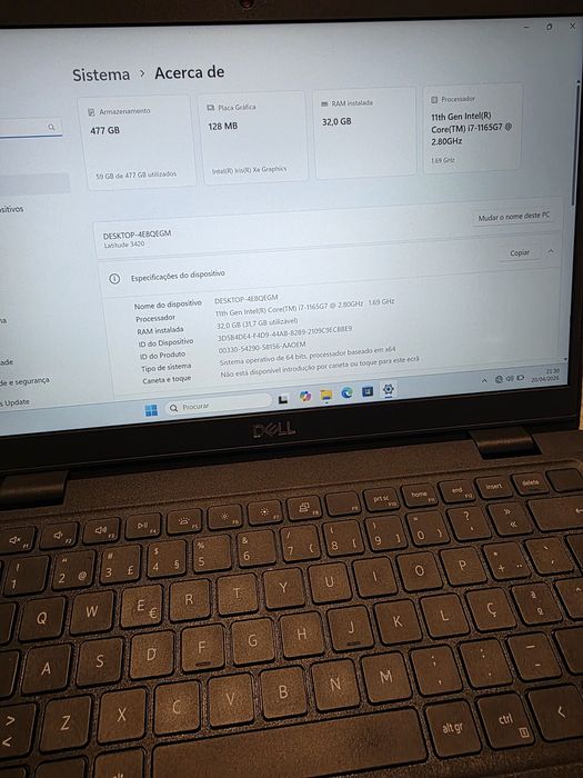 Dell 3420 e 3410, i7 32GB RAM 512GB + MS Office. Troca/retoma