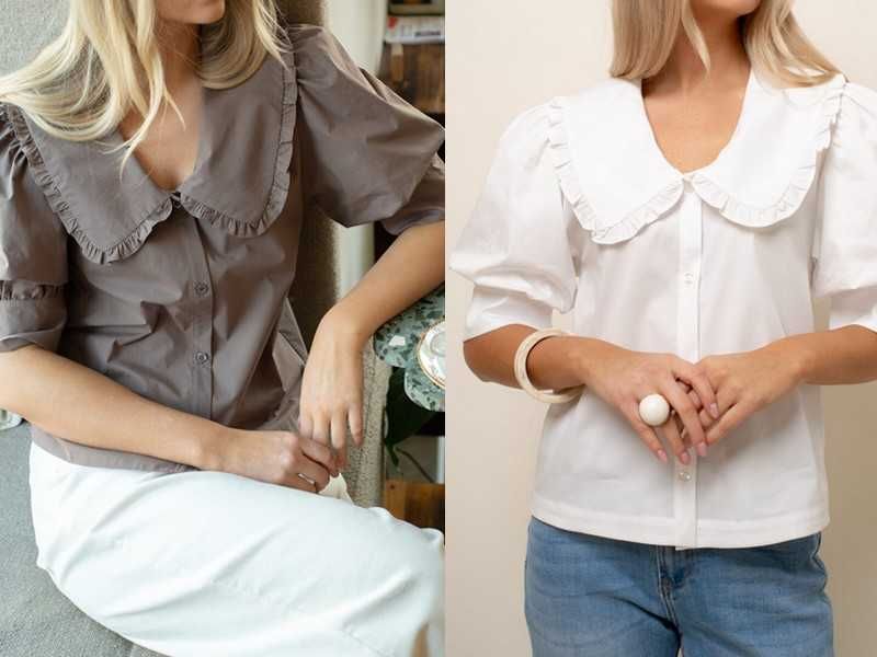 Lemonada nowa kolekcja koszula krótki rękaw ozdobny kołnierz biała