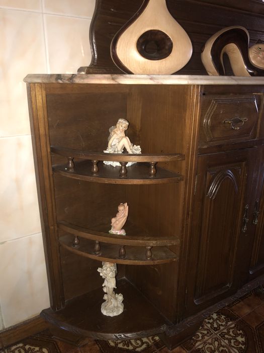 Sapateira com espelho e pedra mármore