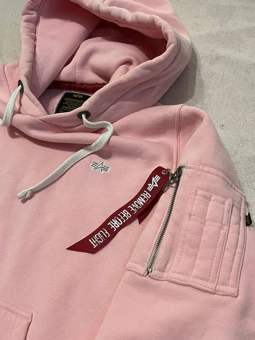 Оригінальне худі Alpha Industries Basic Hoodie (Рожеве / Light Pink) — Розмір S