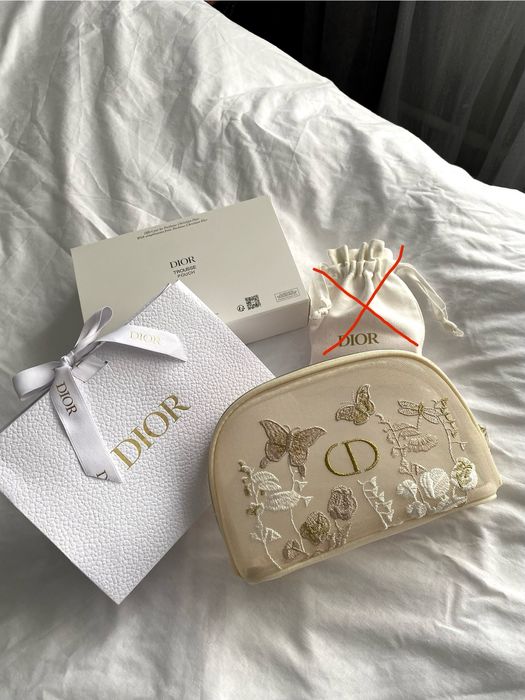 Косметичка Dior прозора з вишивкою