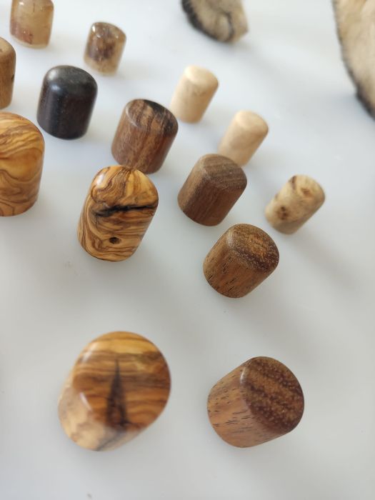 Botões potenciómetro knobs em madeira