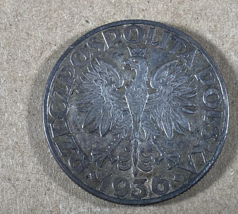 Moneta 5 złotych Żaglowiec 1936