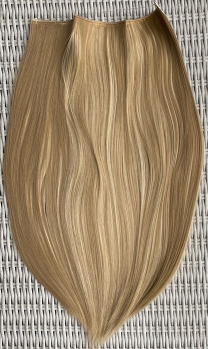 Premium Ultra włosy doczepiane, blond pasemka / balejaż, flip in 547.