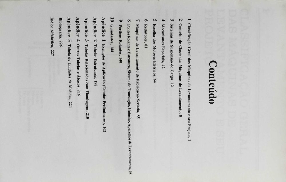Máquinas de Levantamento (pórticos, guindastes, etc) vendo livro