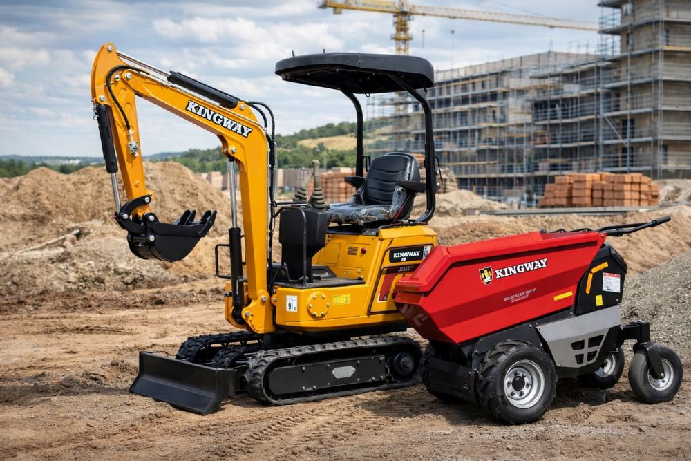 Minikoparka + taczka 500 kg + darmowy transport tylko u nas