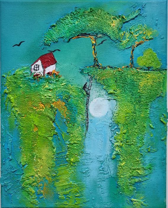 Obraz olejny 24x30 faktura farby RÓŻNE