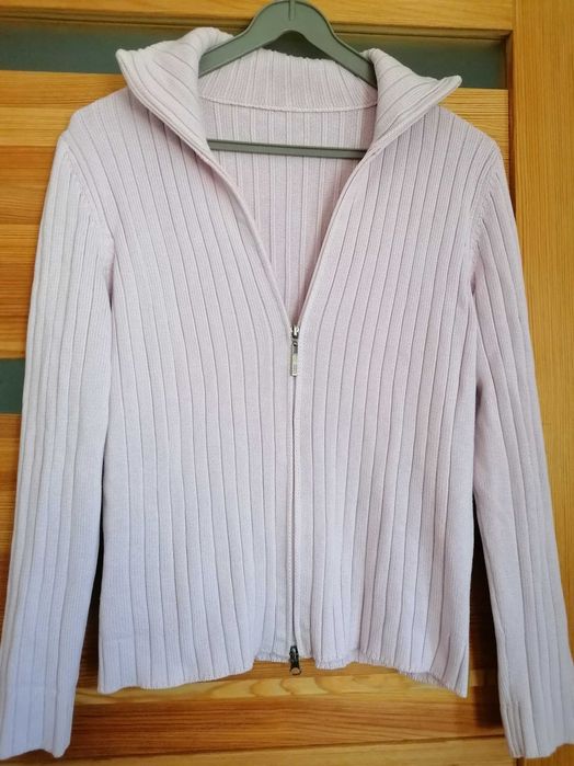Sweter damski golf rozpinany CECIL pudrowy róż.