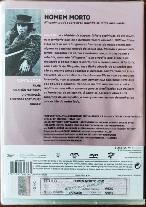 Homem Morto - Dead Man - 1995 - DVD