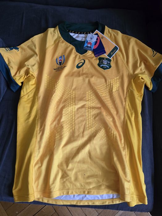 Koszulka reprezentacji Australii wersja player w rugby asics, nowa