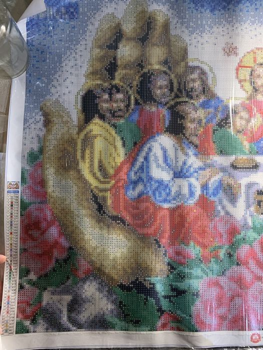 Алмазна вишивка мозаїка ікона Тайна Вечеря мадонна дитя Миколай