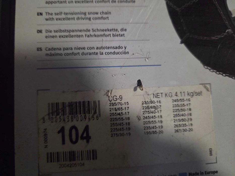Sprzedam łańcuchy na opony KONIG CG-9  / 104